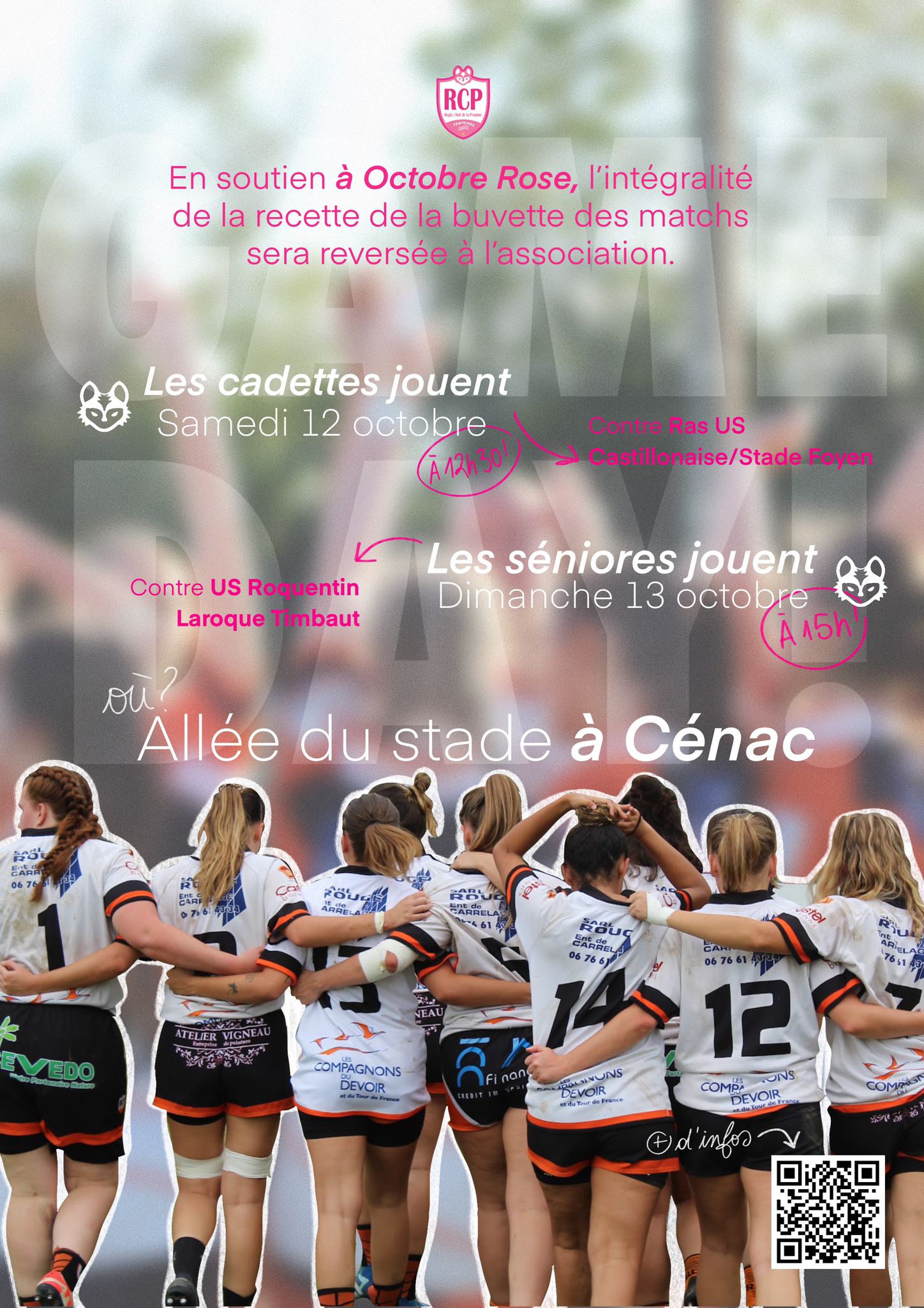 Match de rugby en soutien à Octobre Rose