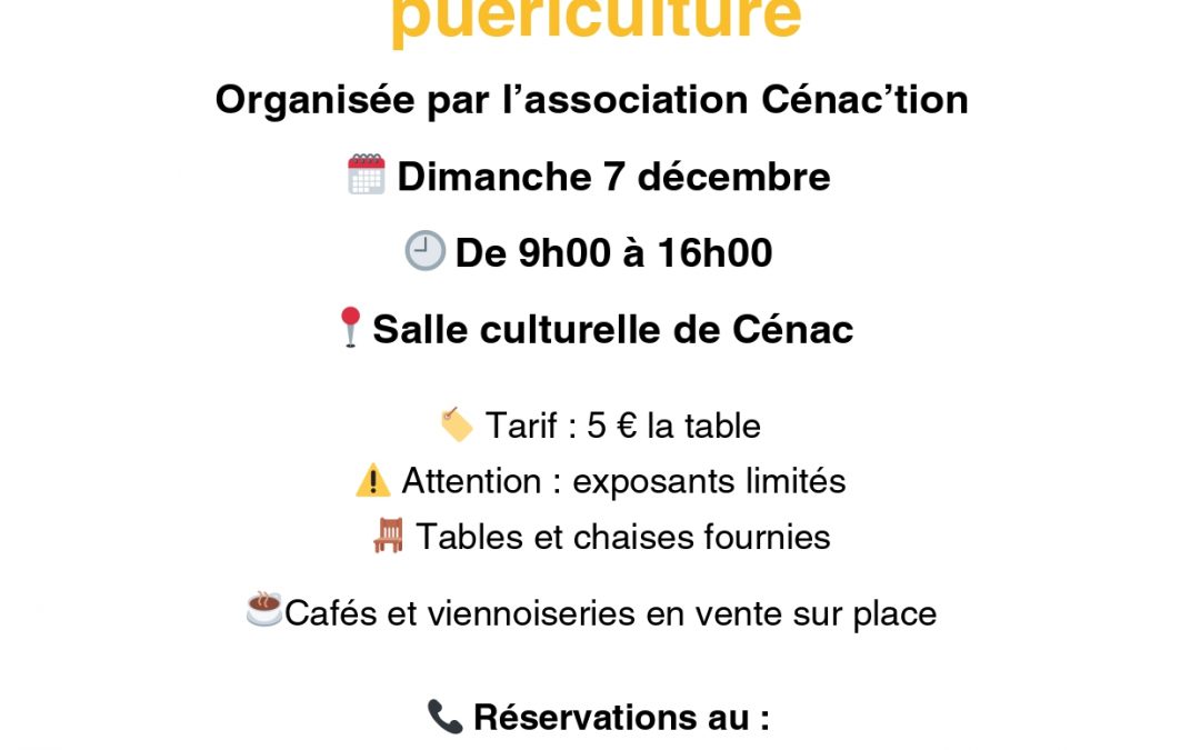 Bourse aux jouets et puériculture organisée par Cénac’tion