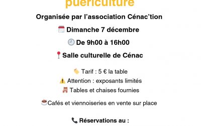 Bourse aux jouets et puériculture organisée par Cénac’tion