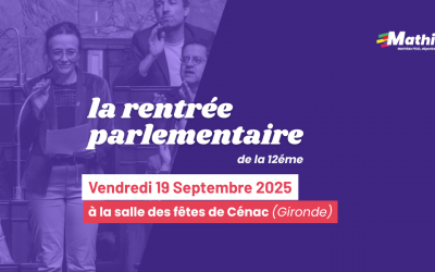 Rentrée parlementaire à Cénac avec Mathilde Feld : programme et inscriptions