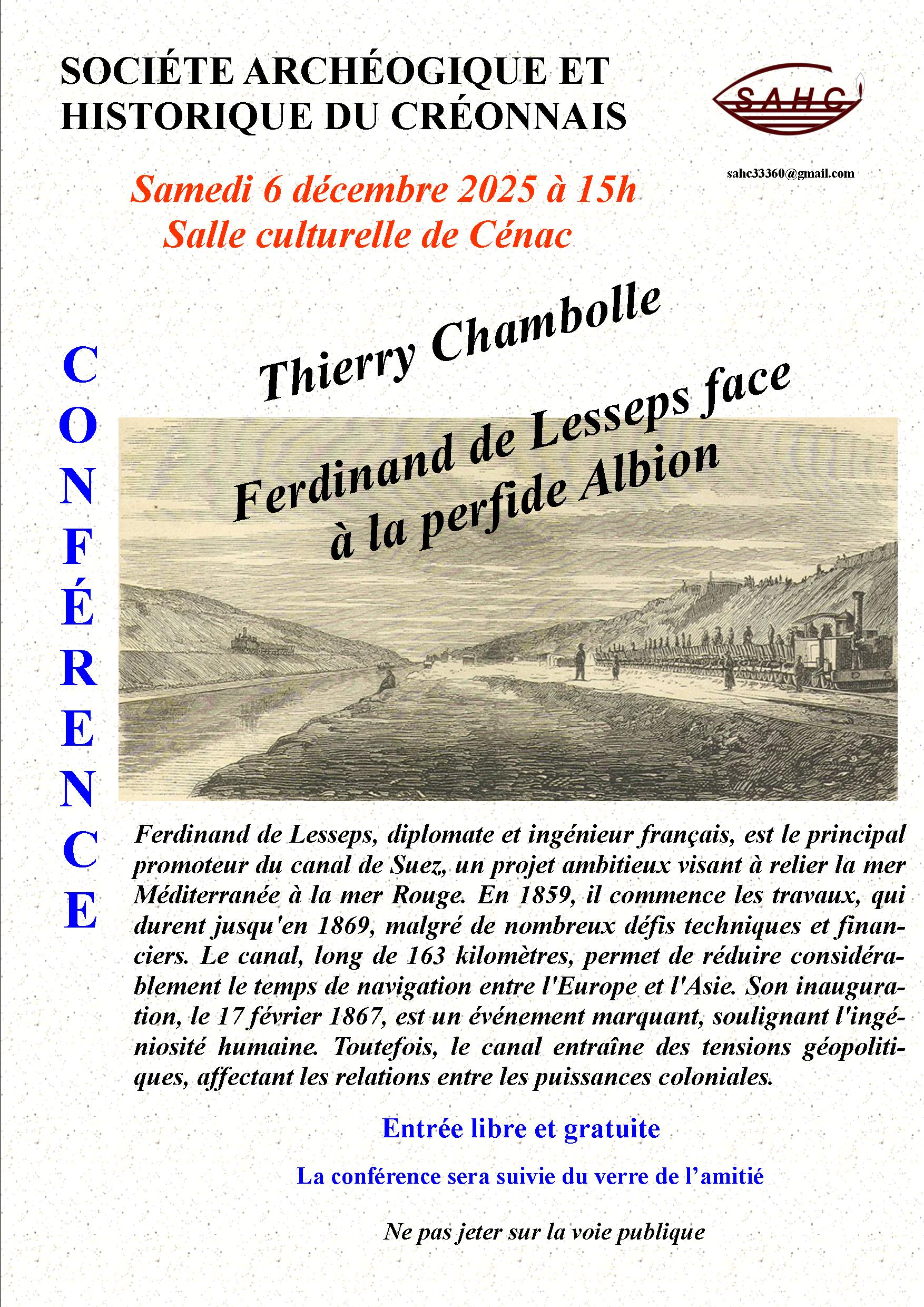 Conférence de Monsieur Thierry Chambolle