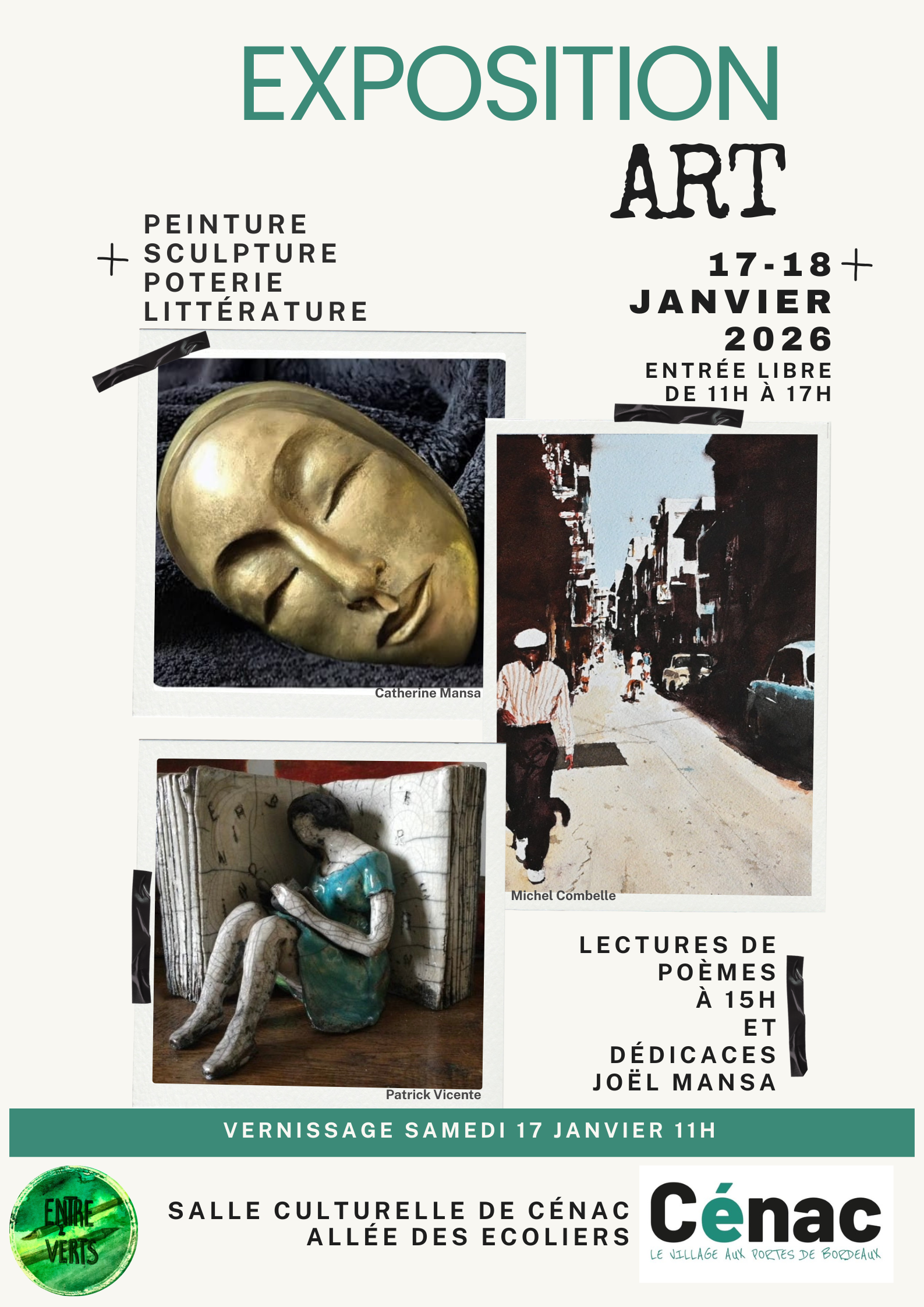 🎨 Exposition d'art (sculpture, peinture, poterie, littérature)