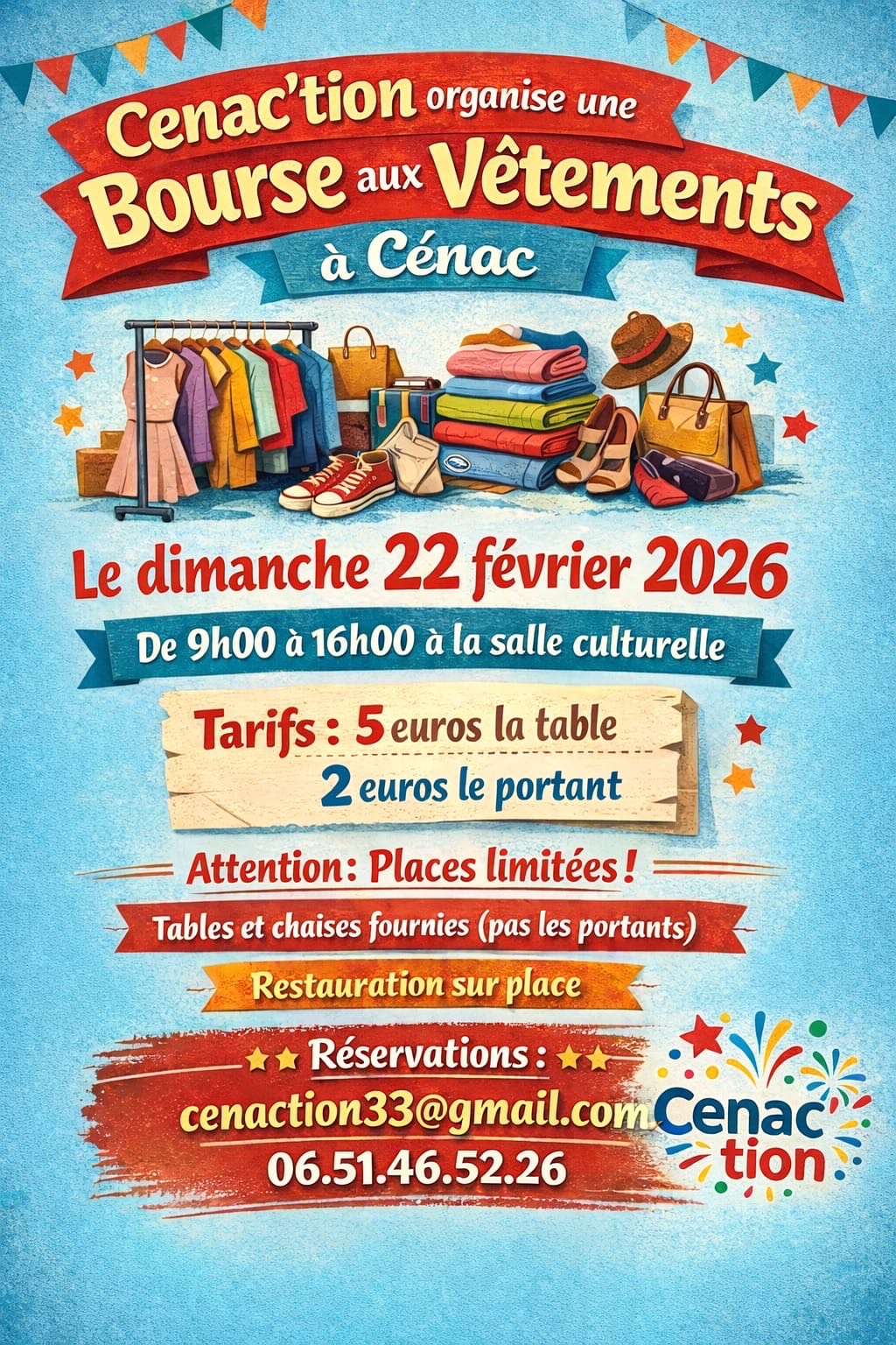 👕🧥 Bourse aux vêtements à Cénac !