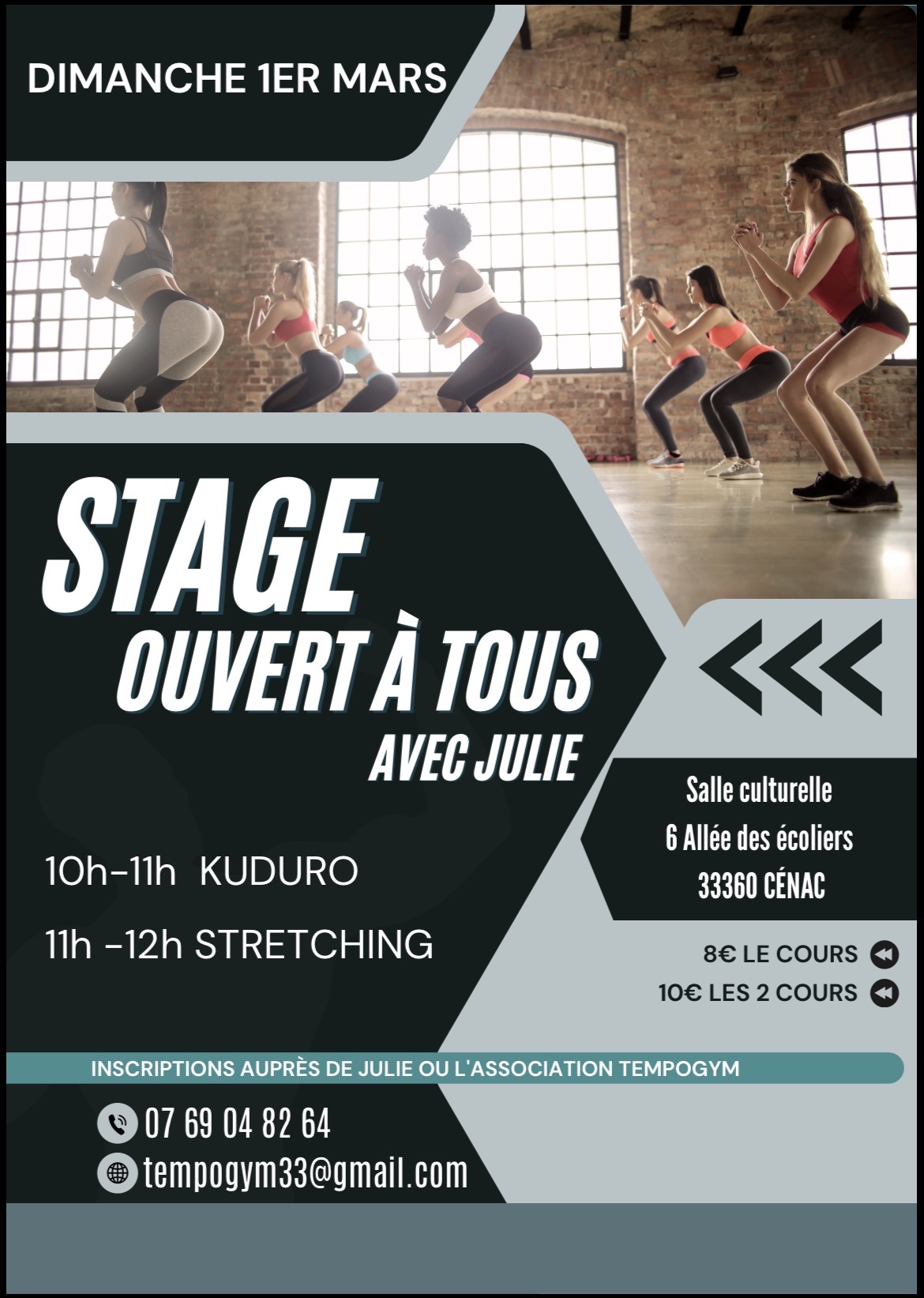 💪 Stage sportif ouvert à tous à Cénac !